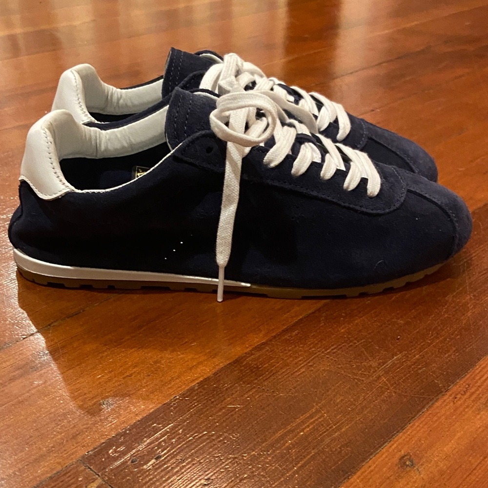 Dolce Vita Diane Navy Suede with White leather Sneakers - Picture 3 of 13